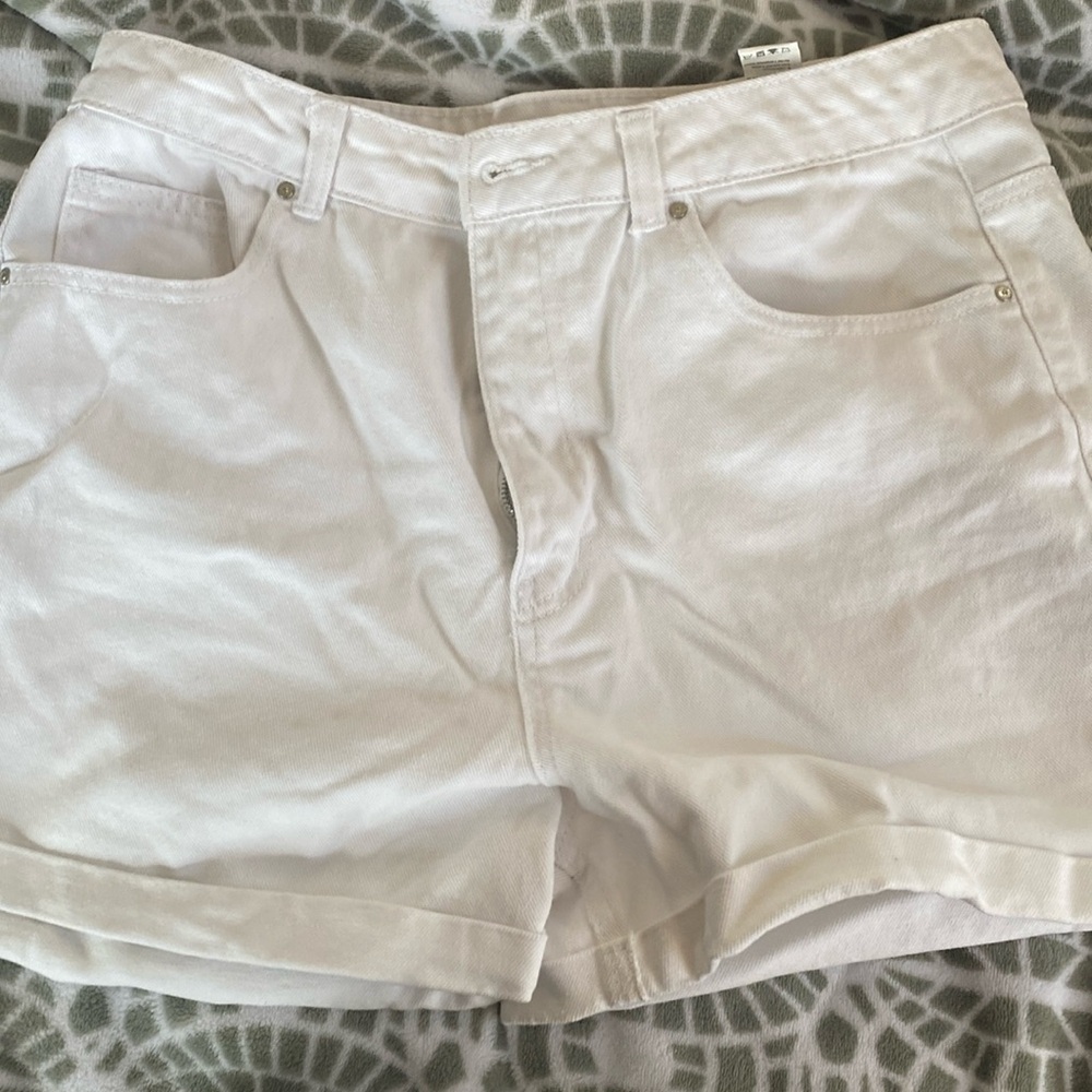 White denim shorts